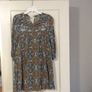 3/4 Length Sleeve Dress with Cut Put detail